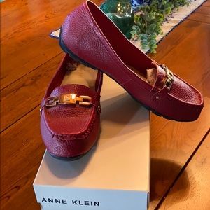 Anne Klein vegan leather red loafers/flats